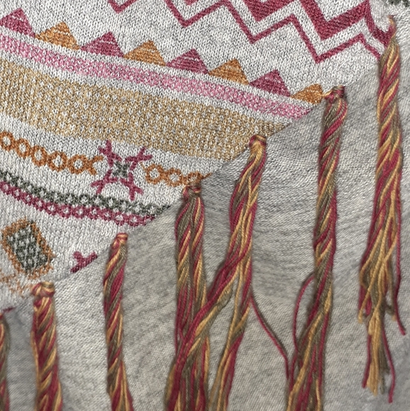 Loop 18 cardigan sz xl Gray with a pattern and tassels - Picture 6 of 6